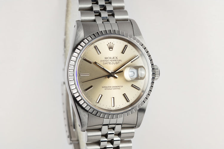 1991 Rolex DateJust 16220 Silver Dial
