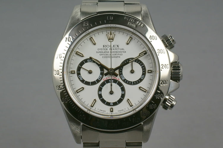 Rolex SS Zenith Daytona 16520 “white dial ” with papers