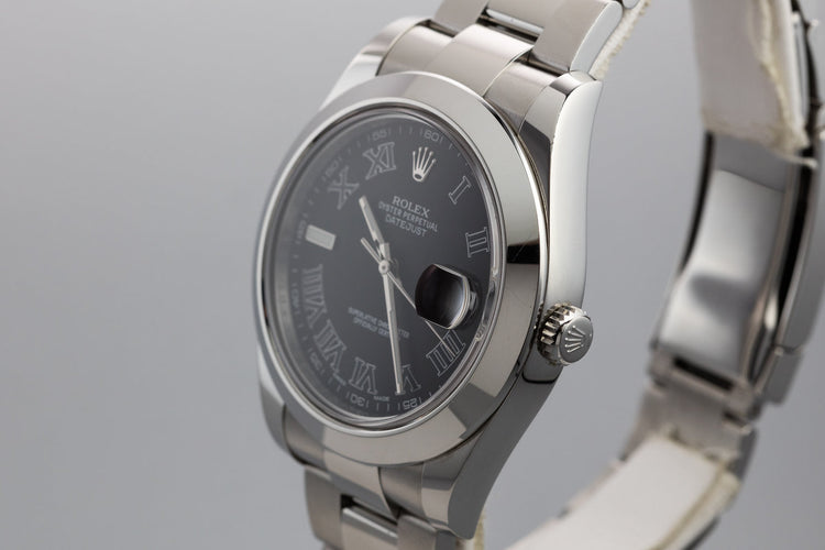 2014 Rolex DateJust 116300 Black Roman Dial with Box and Papers