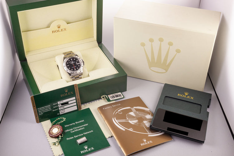 2007 Rolex Explorer II 16570 with Black Dial with Box and Papers and 3186 Movement