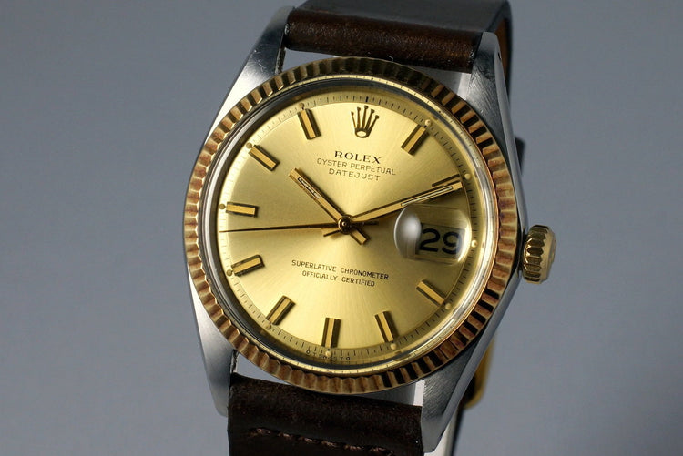 1972 Rolex Two Tone DateJust 1601 Champagne ‘Wide Boy’ Sigma Dial