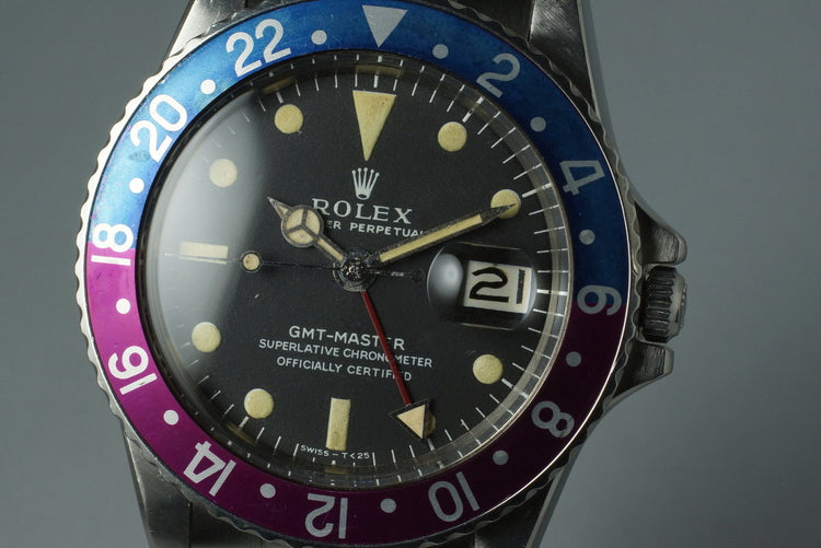 1968 Rolex GMT 1675 Mark I Dial with Fuchsia Bezel