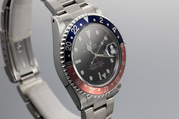 1999 Rolex GMT-Master II 16710 with Faded "Pepsi" Insert and Box and Papers