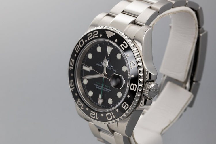 2009 Rolex GMT-Master II 16710LN Black Bezel with Box, Papers, and Service Papers