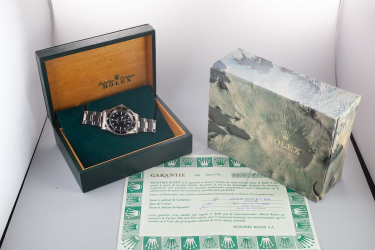 1986 Rolex Submariner 5513 Glossy "SWISS" Only Luminova Service Dial with Box and Papers