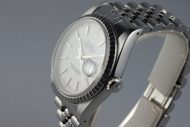 1989 Rolex DateJust 16220 White Dial