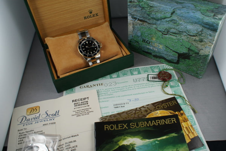 1997 Rolex Submariner 18K/SS Black Dial 16613