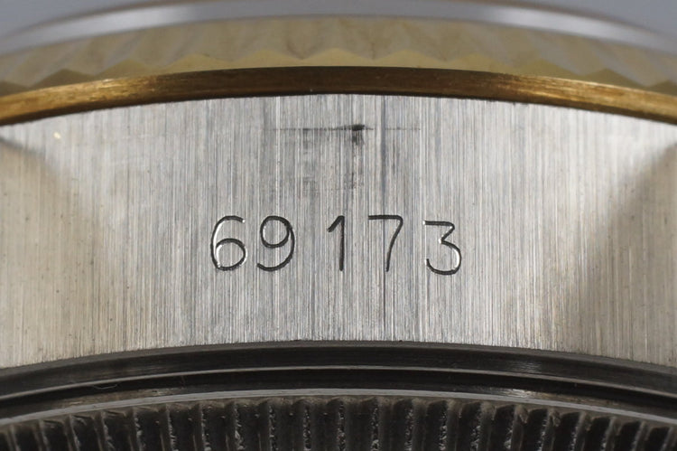 1991 Rolex Ladies Two Tone DateJust 69173 White Roman Dial with Box and Papers