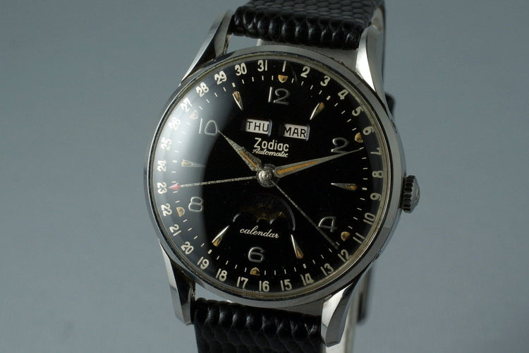 1958 Zodiac Triple Date Moonphase Automatic with Box and Papers