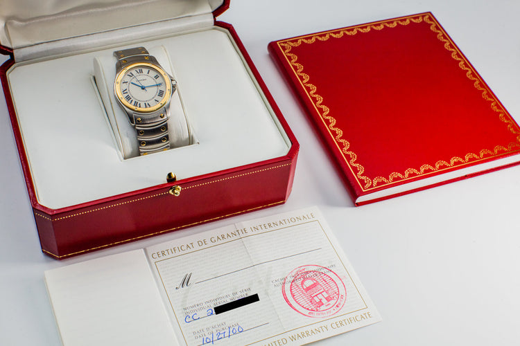 1990's Cartier Santos Ronde Automatic with Box and Papers
