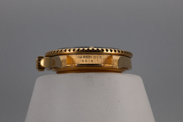 2002 Rolex 18K Submariner 16618 Blue Dial with Box and Papers