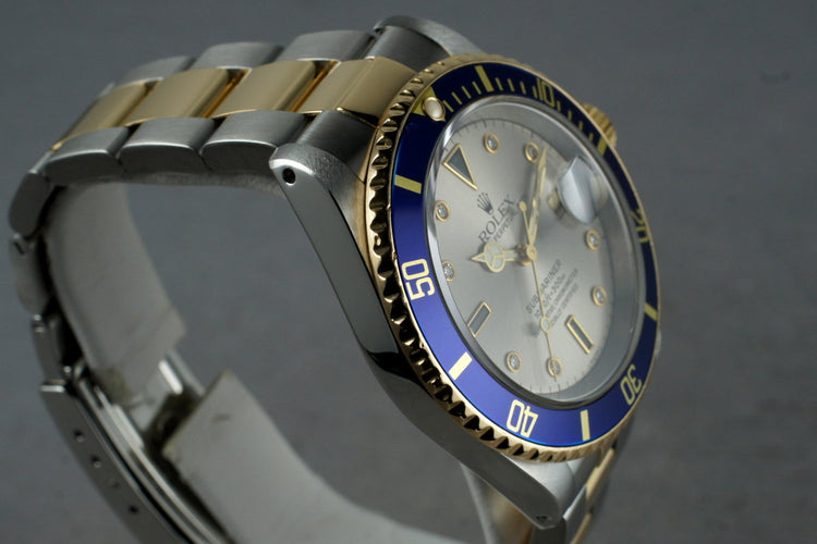 1999 Rolex 18K/SS Submariner 16613 Serti Dial