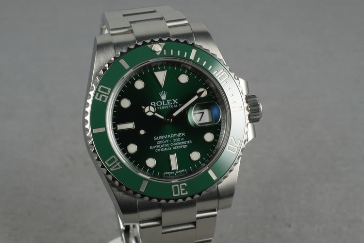 2008 Ceramic Rolex GREEN Submariner 116610V Box and Papers