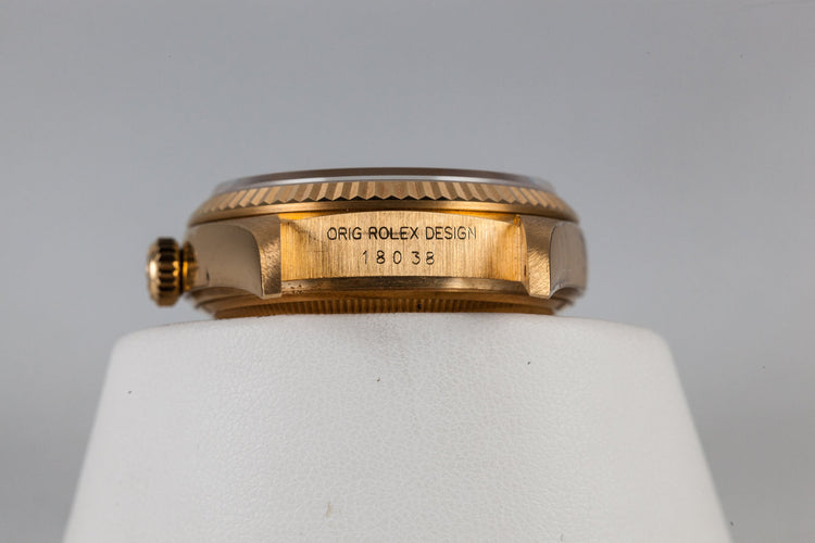 1987 Rolex Day-Date 18038 Diamond Dial with Box and Papers with Stickers