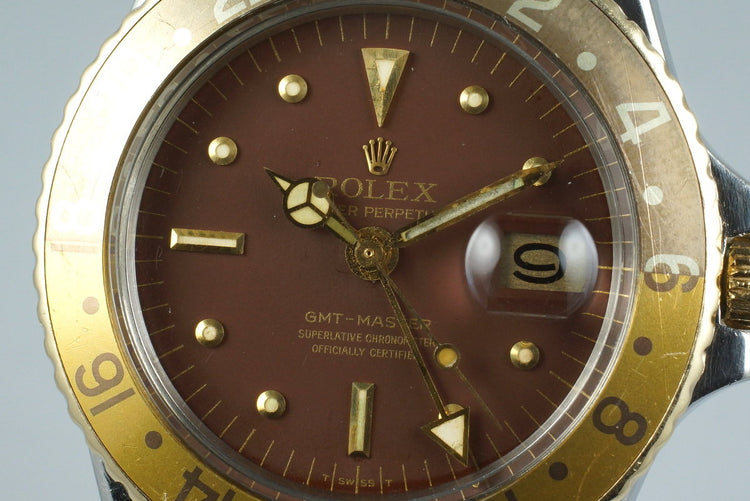 1972 Rolex Two Tone GMT 1675 Root Beer Dial