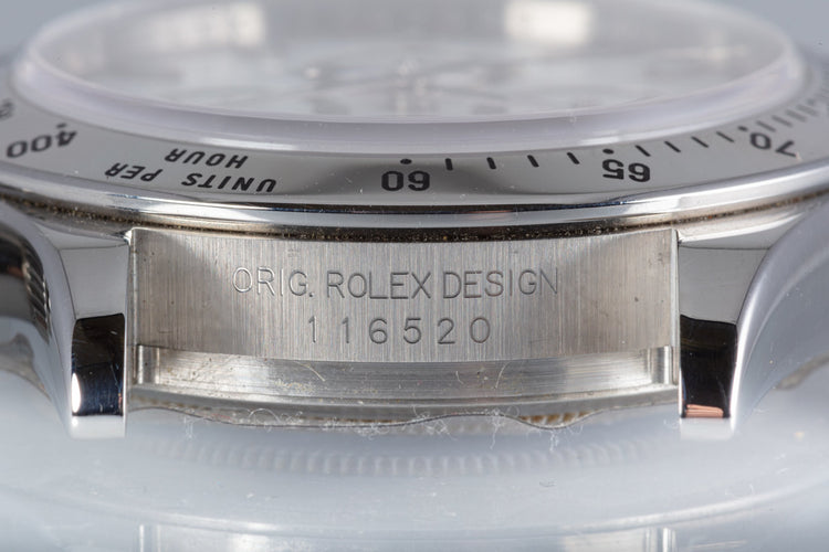 2007 Rolex Daytona Cosmograph 116520 White Dial Hangtags, Box & Card + stickers