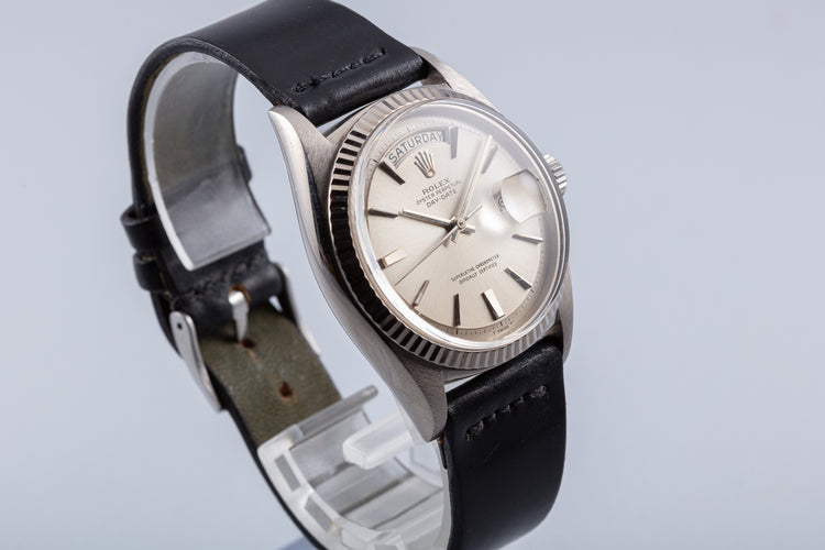 1965 Vintage Rolex 18K WG Day-Date 1803 Silver Door Stop No Lume Dial