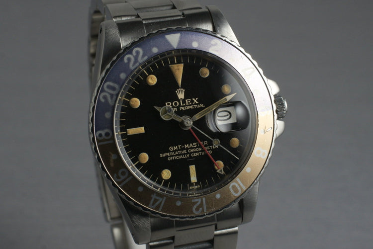 1963 Rolex GMT 1675 PCG Gilt UNDERLINE