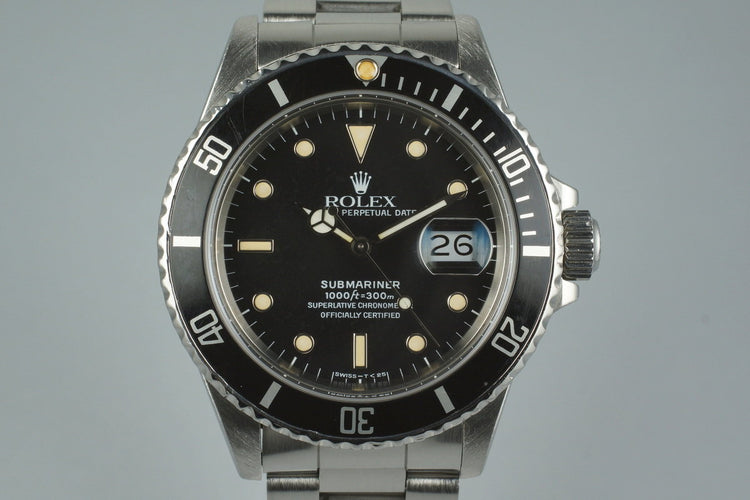 1988 Rolex Submariner 168000 with Box and Papers