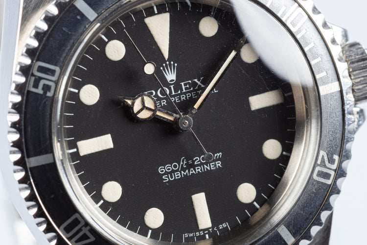 1986 Unpolished Vintage Rolex Submariner 5513 White Gold Surround Dial