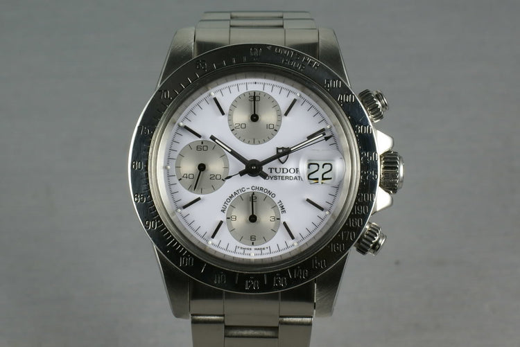 Tudor Chronograph Big Block 79180 with Rolex Service Papers and Porcelain dial