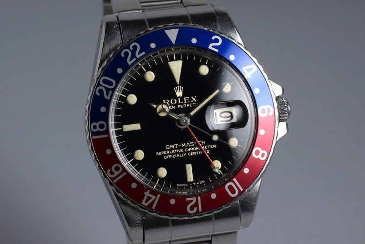 1967 Rolex GMT 1675 Glossy Gilt Dial