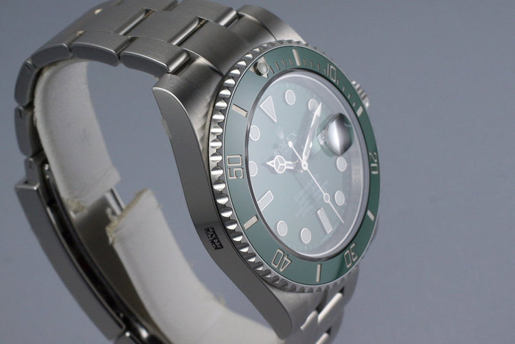 2016 Rolex Green Submariner 116610LV with Box and Papers MINT