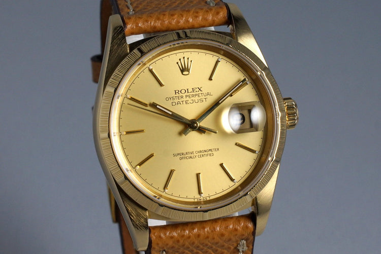 1994 Rolex YG Bark DateJust 16248 Matte Champagne Dial