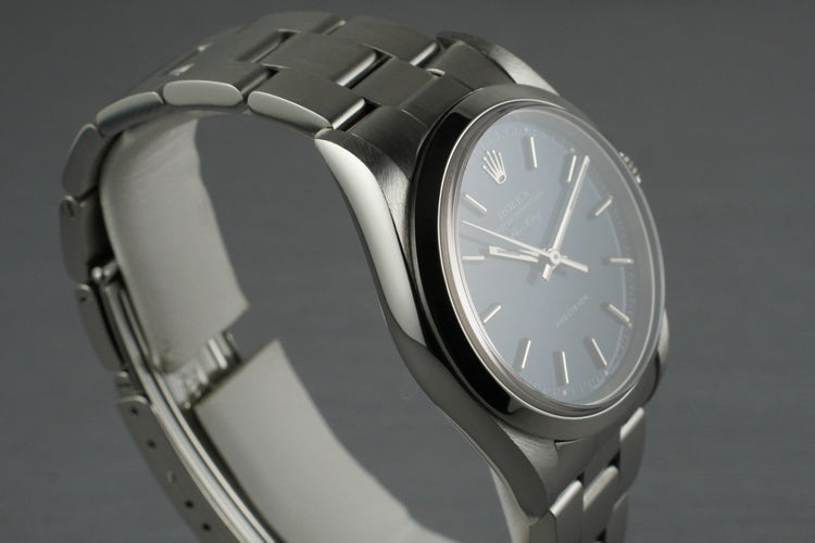 2002 Rolex Air-King 14000 Blue Dial with Box and Papers