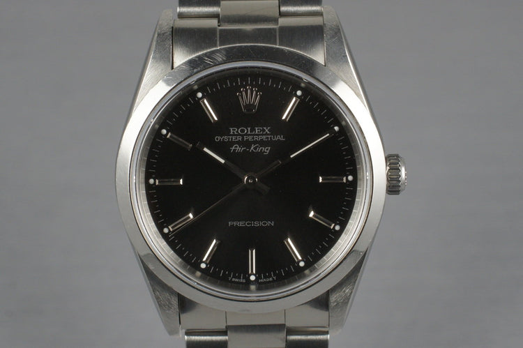 1997 Rolex Air King 14000 Black Dial with Box and Papers