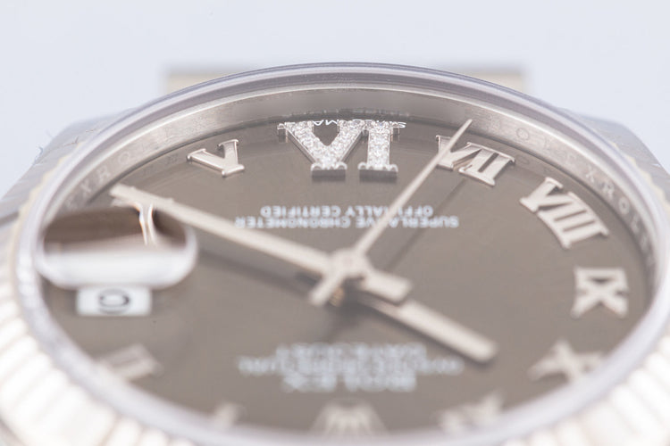 2021 Midsize 31mm Rolex Datejust 178274 Diamond 'VI' Gray Dial with Box & Card