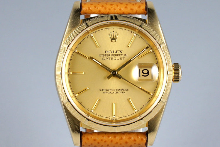 1994 Rolex YG Bark DateJust 16248 Matte Champagne Dial