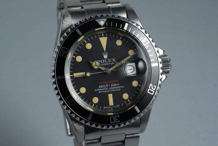 1969 Rolex Red Submariner 1680 Mark V Dial