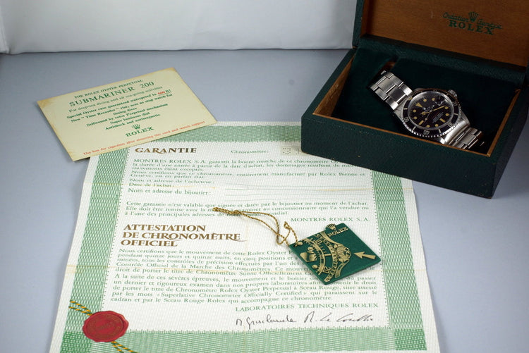 1971 Rolex Red Submariner 1680 Mark V Dial with Box and Papers