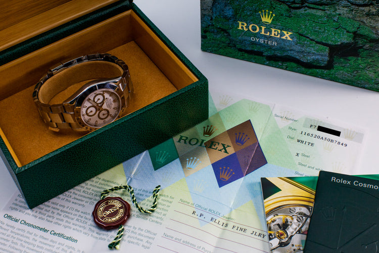 2003 Rolex Daytona 116520 White Dial with Box and Papers