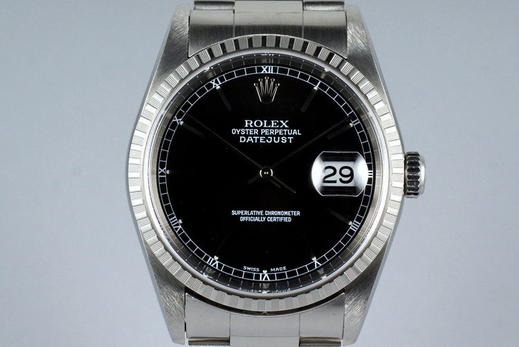 2001 Rolex DateJust 16220 Black Dial