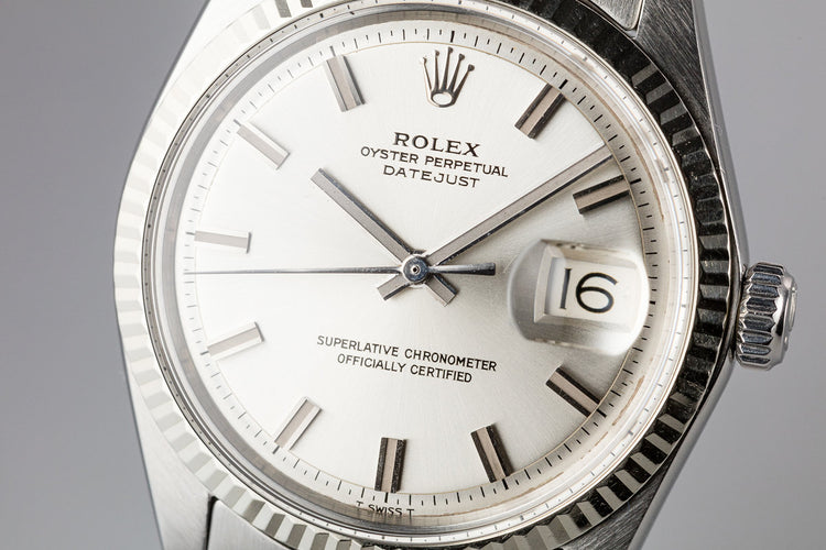 1970 Rolex DateJust 1601 with No Lume Wide Boy Dial