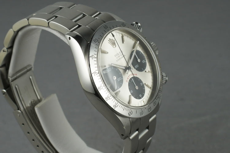 1986 Rolex Daytona 6265 Silver Big Red Daytona with Box and Papers