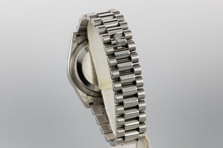 2006 Platinum Day Date 118206 with Glacier Blue Dial and Box and Papers