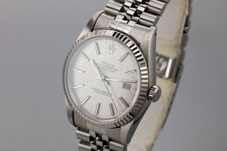 1988 Rolex DateJust 16234 Silver Linen Dial