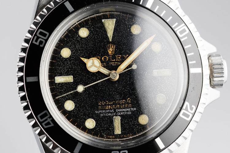 1964 Rolex Points Crown Guard Submariner 5512 Gilt 4 Line "Spider" Dial