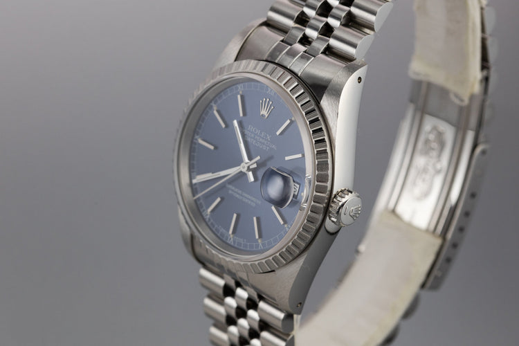 1990 Rolex DateJust 16220 Blue Dial