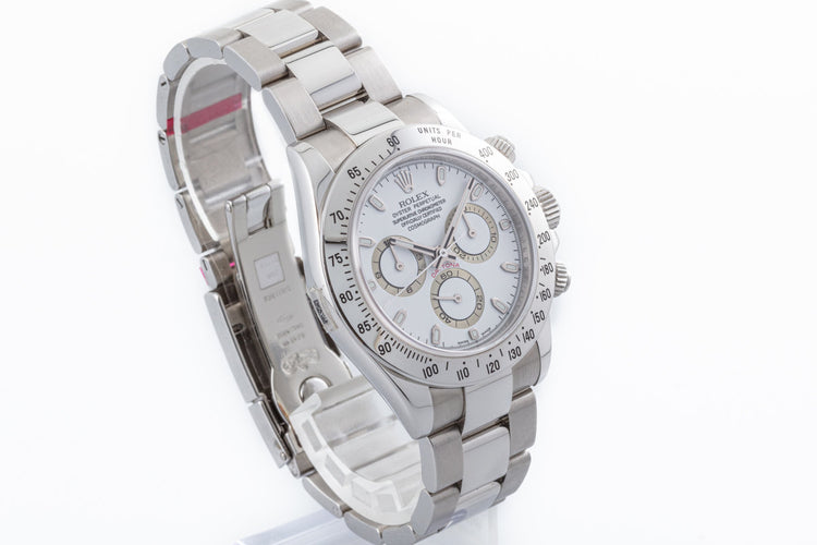 2007 Rolex Daytona Cosmograph 116520 White Dial Hangtags, Box & Card + stickers