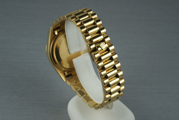 1985 Rolex President 18038 with Black Diamond Dial and Box & Papers