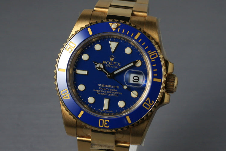 2009 Rolex YG Submariner 116618LB with Box and Papers
