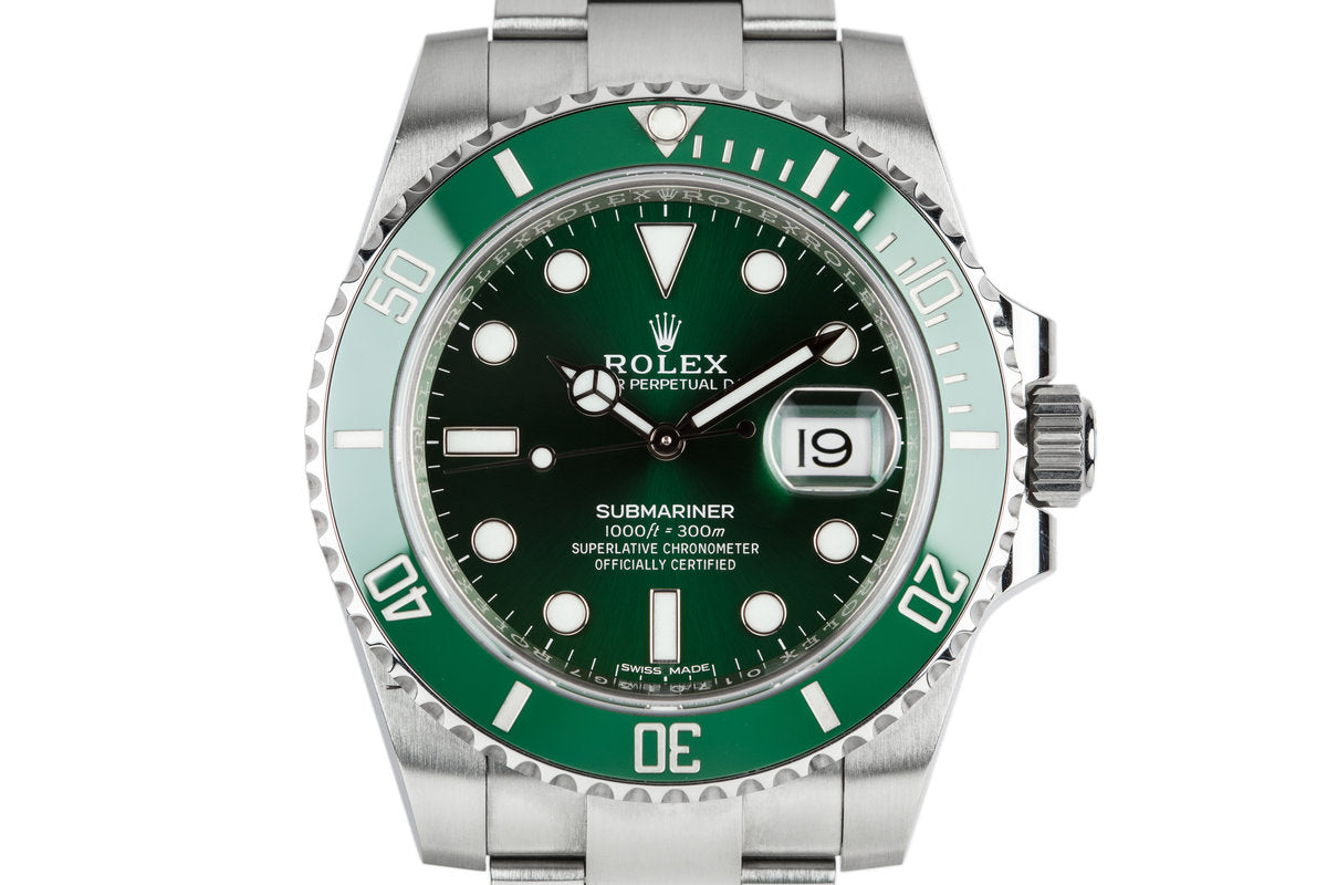 Rolex Submariner Hulk 116610LV Green Ceramic Bezel Watch Box