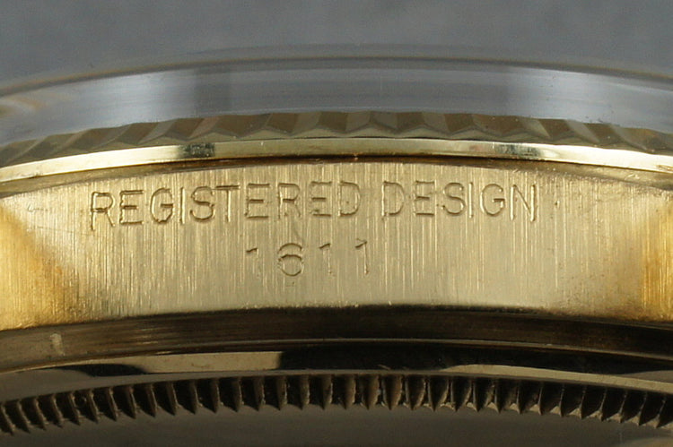 1972 Rolex Uncommon Datejust 1611 18K with bracelet with Fat Boy Dial