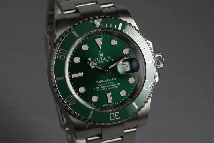 2010 Rolex Green Submariner 116610V with Box and Papers