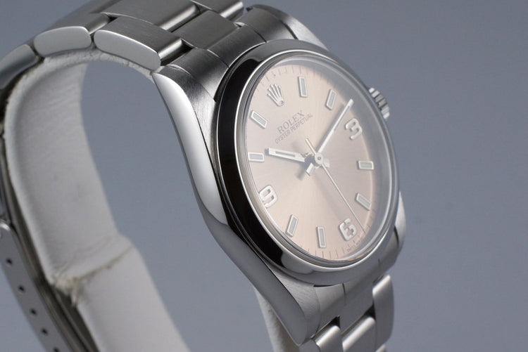 2002 Rolex MidSize Oyster Perpetual 77080 Salmon Dial