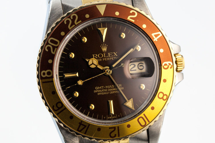 1981 Rolex Two Tone GMT 16753 Root Beer Dial